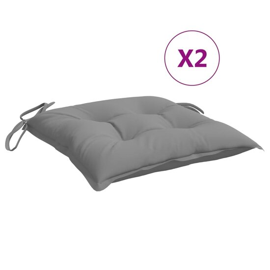 Stoelkussens 2 st 50x50x7 cm oxford stof grijs