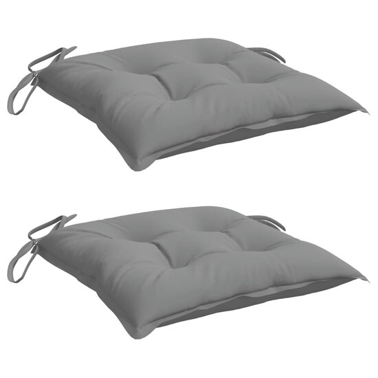 Stoelkussens 2 st 50x50x7 cm oxford stof grijs