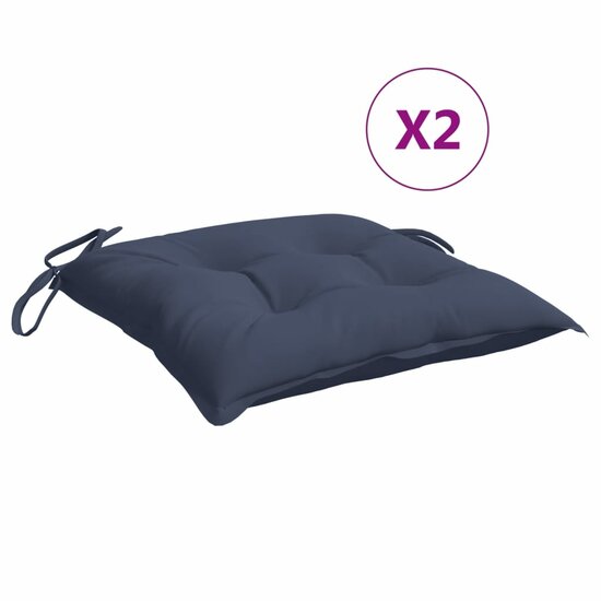 Stoelkussens Oxford Stof 2 50 x 50 x 7 cm Marineblauw