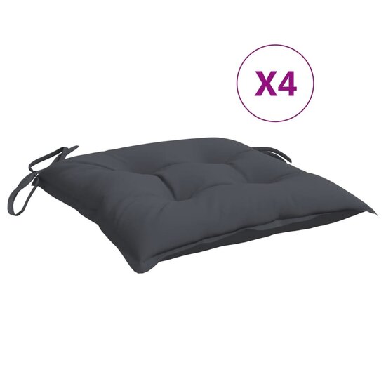 Stoelkussens Oxford Stof Kleurig 4 50 x 50 x 7 cm Antraciet