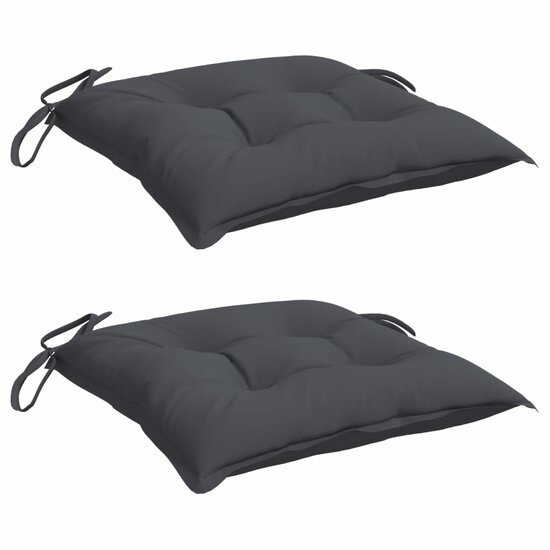 Stoelkussens 2 st 50x50x7 cm oxford stof antracietkleurig