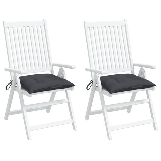 Stoelkussens 2 st 50x50x7 cm oxford stof antracietkleurig