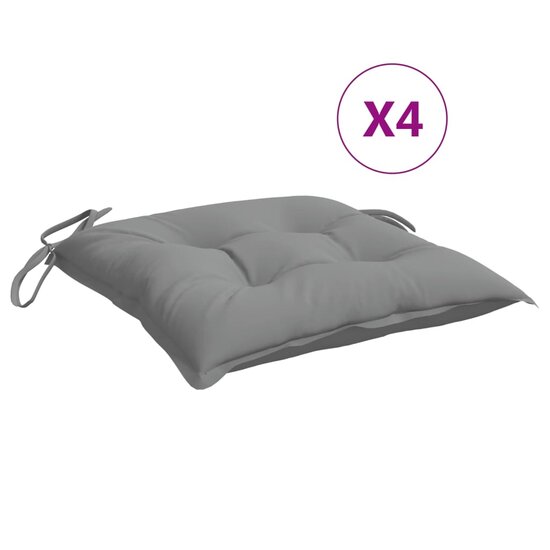 Stoelkussens 4 st 50x50x7 cm oxford stof grijs