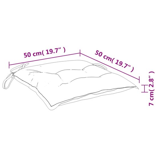 Stoelkussens 4 st 50x50x7 cm oxford stof grijs