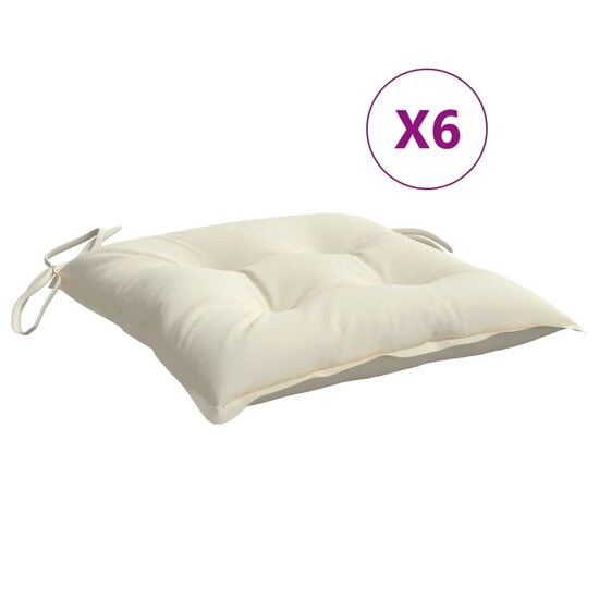 Stoelkussens Oxford Stof Wit 6 50 x 50 x 7 cm Cr&egrave;me