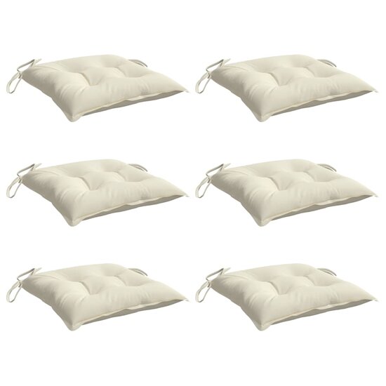 Stoelkussens Oxford Stof Wit 6 50 x 50 x 7 cm Cr&egrave;me