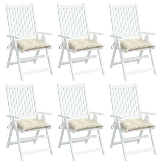 Stoelkussens Oxford Stof Wit 6 50 x 50 x 7 cm Cr&egrave;me
