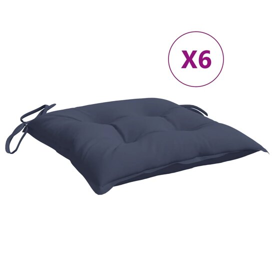 Stoelkussens Oxford Stof 6 50 x 50 x 7 cm Marineblauw