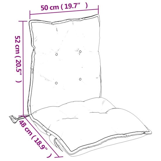 Stoelkussens Lage Rug Oxford Stof Meerkleurig 2 Multikleur