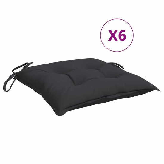 Stoelkussens Oxford Stof 6 40 x 40 x 7 cm Zwart