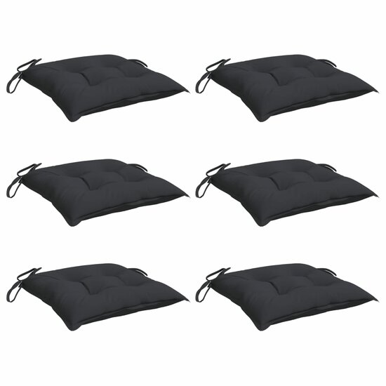 Stoelkussens Oxford Stof 6 40 x 40 x 7 cm Zwart