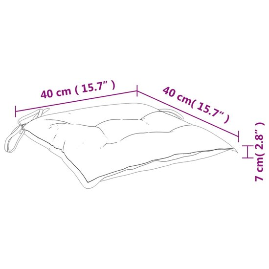 Stoelkussens Oxford Stof 6 40 x 40 x 7 cm Zwart