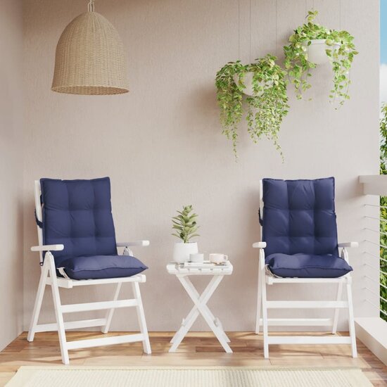 Stoelkussens Lage Rug Oxford Stof 2 Marineblauw