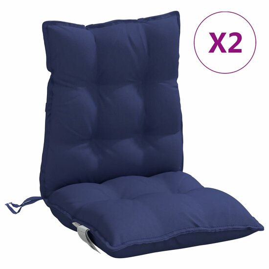 Stoelkussens Lage Rug Oxford Stof 2 Marineblauw