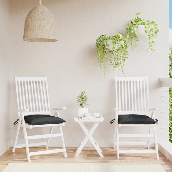 Stoelkussens Oxford Stof 2 40 x 40 x 7 cm Zwart