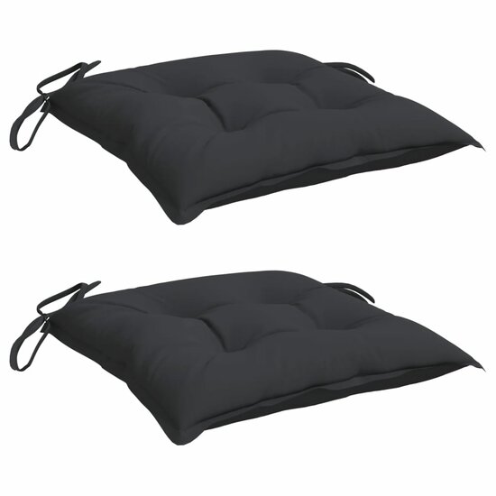 Stoelkussens Oxford Stof 2 40 x 40 x 7 cm Zwart