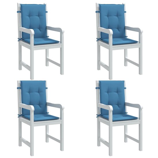 Stoelkussens Lage Rug Stof Gem&ecirc;leerd Blauw 4 100 x 50 x 4 cm blauw mix