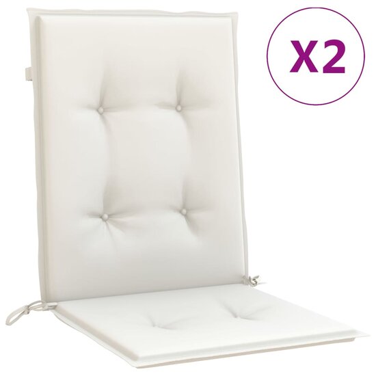 Stoelkussens Lage Rug Stof Gem&ecirc;leerd Cr&egrave;me 2 100 x 50 x 4 cm cr&egrave;me mix