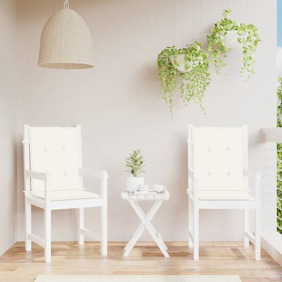 Stoelkussens Lage Rug Stof Gem&ecirc;leerd Cr&egrave;me 2 100 x 50 x 4 cm cr&egrave;me mix