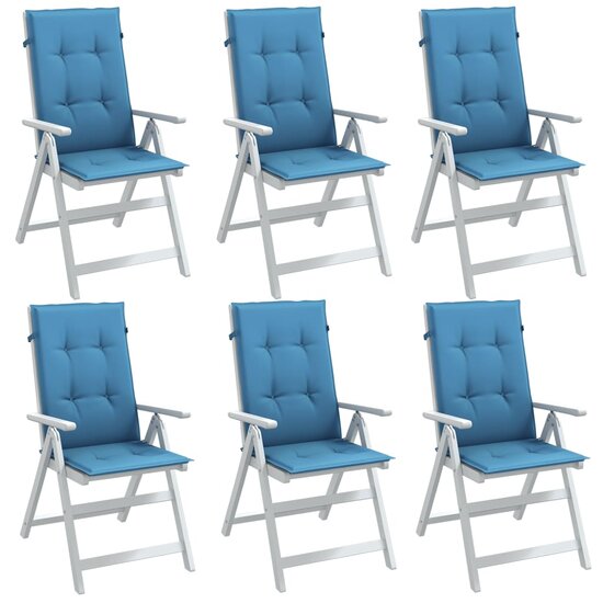 Stoelkussens Hoge Rug Stof Gem&ecirc;leerd Blauw 6 120 x 50 x 4 cm blauw mix