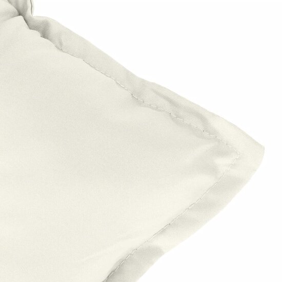 Stoelkussens 6 st lage rug 100x50x7 cm stof gem&ecirc;leerd cr&egrave;me
