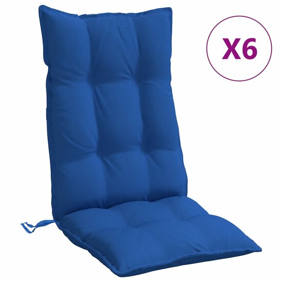 Stoelkussens Hoge Rug Oxford Stof 6 koningsblauw