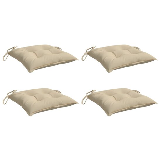 Stoelkussens 4 st 40x40x7 cm oxford stof beige