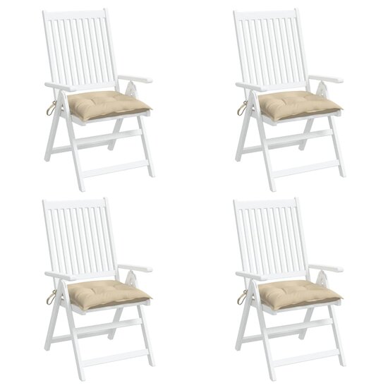 Stoelkussens 4 st 40x40x7 cm oxford stof beige