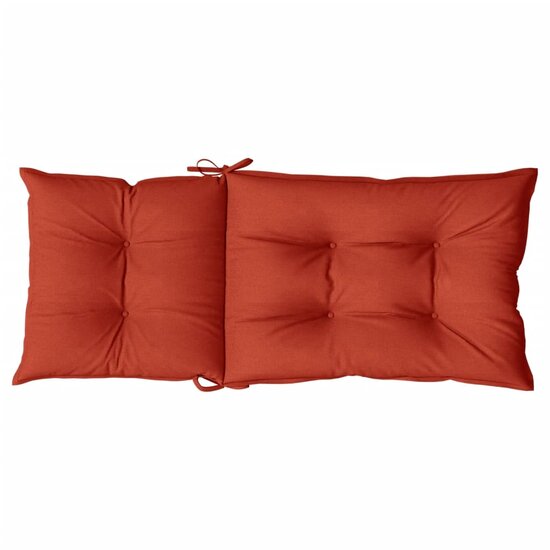 Stoelkussens 6 st hoge rug 120x50x7 cm stof gem&ecirc;leerd rood