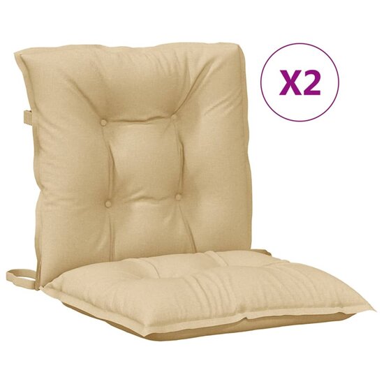 Stoelkussens Lage Rug Stof Gem&ecirc;leerd Beige 2 100 x 50 x 7 cm beige mix