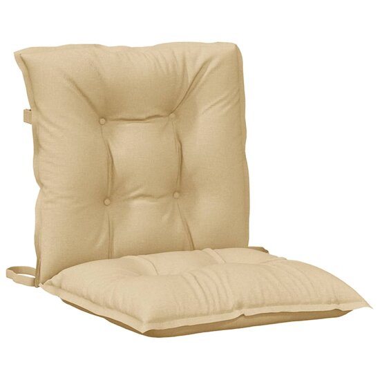 Stoelkussens Lage Rug Stof Gem&ecirc;leerd Beige 2 100 x 50 x 7 cm beige mix