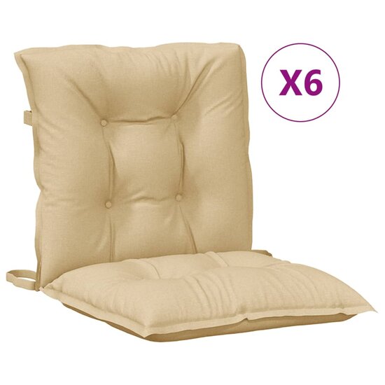 Stoelkussens Lage Rug Stof Gem&ecirc;leerd Beige 6 100 x 50 x 7 cm beige mix