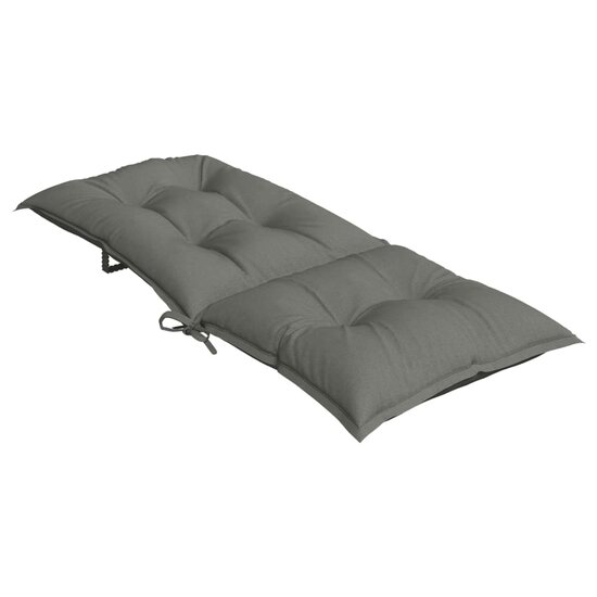 Stoelkussens Hoge Rug Stof Donkergrijs 2 120 x 50 x 7 cm donkergrijs mix
