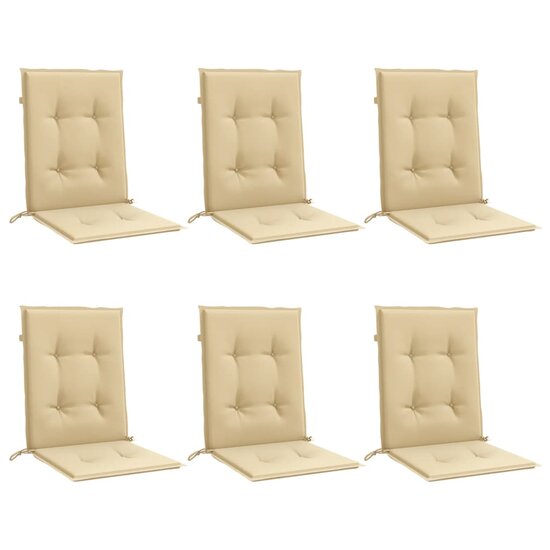Stoelkussens Lage Rug Stof Gem&ecirc;leerd Beige 6 100 x 50 x 4 cm beige mix
