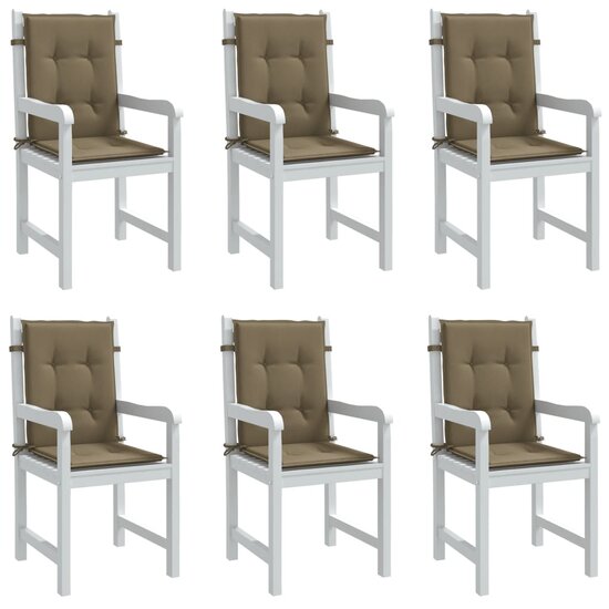 Stoelkussens Lage Rug Stof Gem&ecirc;leerd Taupe 6 100 x 50 x 4 cm taupe mix