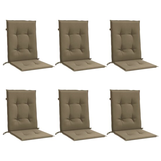 Stoelkussens Lage Rug Stof Gem&ecirc;leerd Taupe 6 100 x 50 x 4 cm taupe mix
