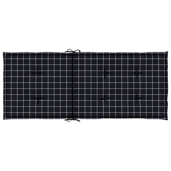 Stoelkussens Hoge Rug Ruitpatroon Stof 6 120 x 50 x 3 cm Zwart en wit