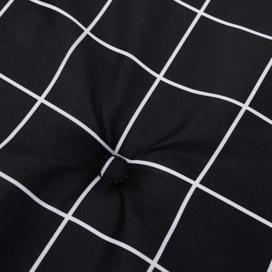 Stoelkussens Hoge Rug Ruitpatroon Stof 6 120 x 50 x 3 cm Zwart en wit