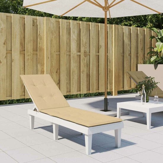 Terrasstoelkussen (75+105) X 50 X 4 Cm Stof Gem&ecirc;leerd Beige beige mix