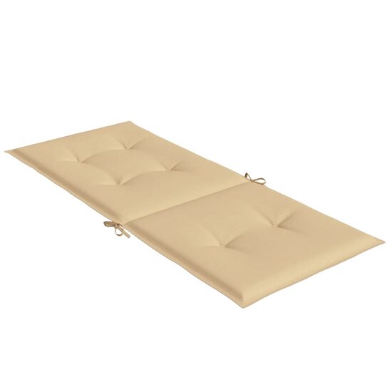 Stoelkussens 4 st hoge rug 120x50x4 cm stof gem&ecirc;leerd beige