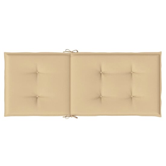 Stoelkussens 4 st hoge rug 120x50x4 cm stof gem&ecirc;leerd beige