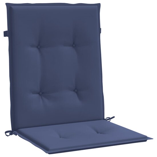 Stoelkussens 4 st lage rug stof marineblauw