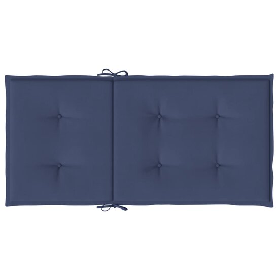 Stoelkussens 4 st lage rug stof marineblauw