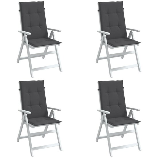 Stoelkussens Hoge Rug Stof Gem&ecirc;leerd Antraciet 4 120 x 50 x 4 cm antraciet mix