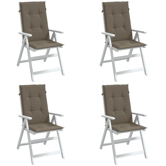Stoelkussens Hoge Rug Stof Gem&ecirc;leerd Taupe 4 120 x 50 x 4 cm taupe mix