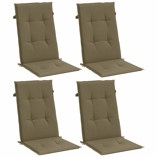 Stoelkussens Hoge Rug Stof Gem&ecirc;leerd Taupe 4 120 x 50 x 4 cm taupe mix