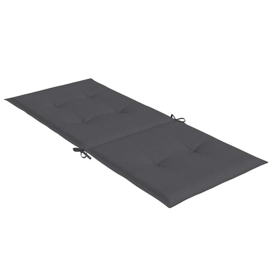 Stoelkussens Hoge Rug Stof Gem&ecirc;leerd Antraciet 2 120 x 50 x 4 cm antraciet mix