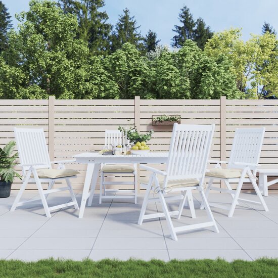 Stoelkussens Oxford Stof Wit 4 50 x 50 x 7 cm Cr&egrave;me