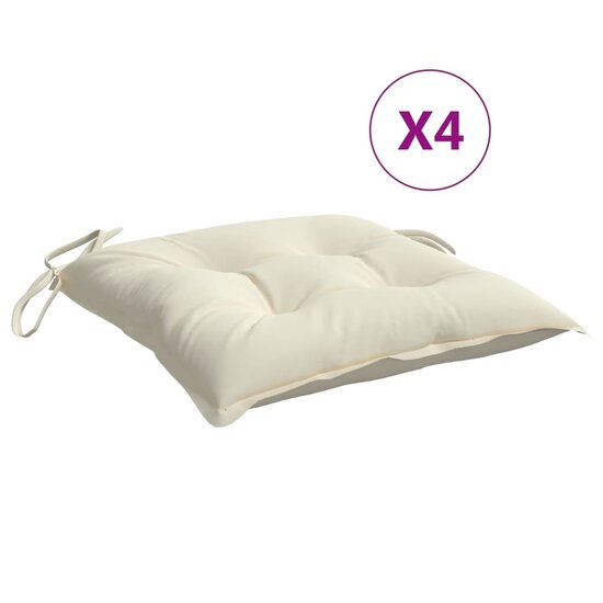 Stoelkussens Oxford Stof Wit 4 50 x 50 x 7 cm Cr&egrave;me