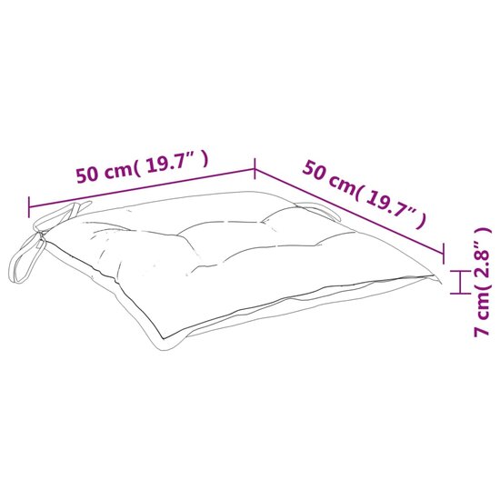 Stoelkussens Oxford Stof Wit 4 50 x 50 x 7 cm Cr&egrave;me
